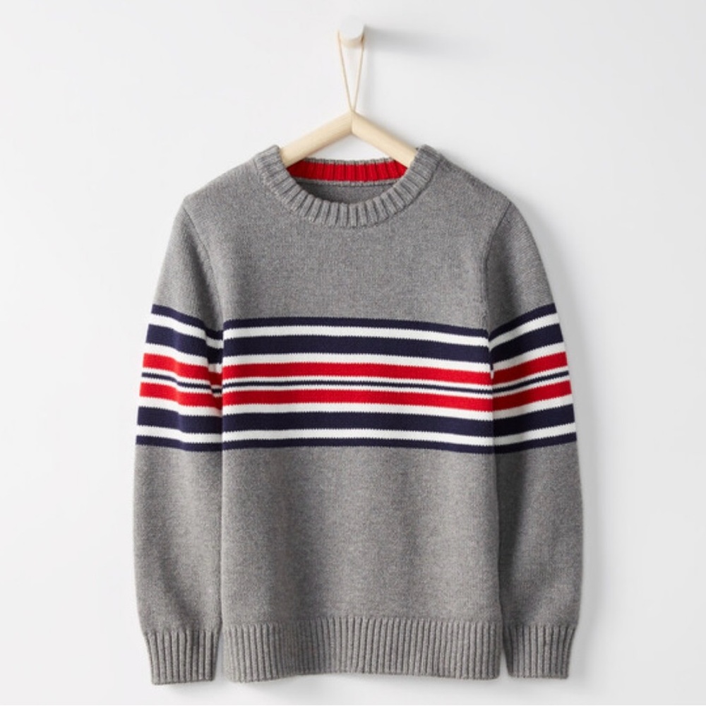 Hanna Andersson Striped Crewneck Sweater, Size 12 (150)